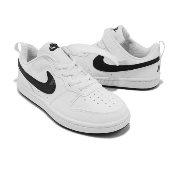 Nike Court Borough Low Recraft White Black Kids Size 2 New W/Box - Picture 5 of 8